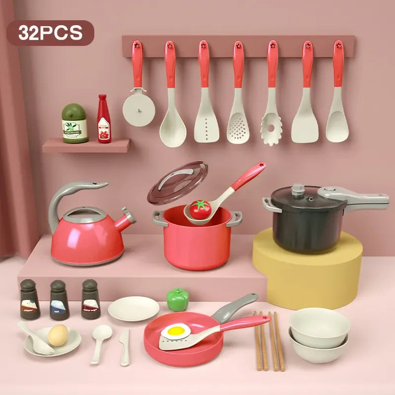 Jogo de cozinha de brinquedo para usar a imaginação com 32 pcs