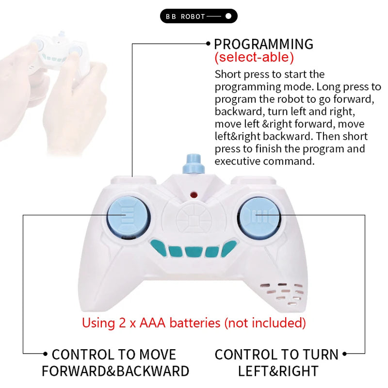 Robô de controle remoto com som e controle por gestos. Brinquedo Programavel.