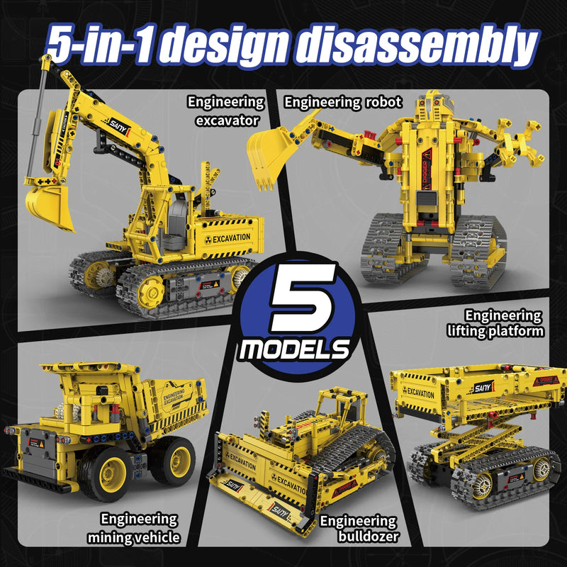 5 em 1 Set de Construção com controle remoto e app.